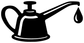 Watering can wall decal in black with droplet icon, close-up
