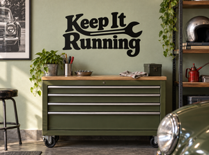 Keep It Running wall decal in black script text