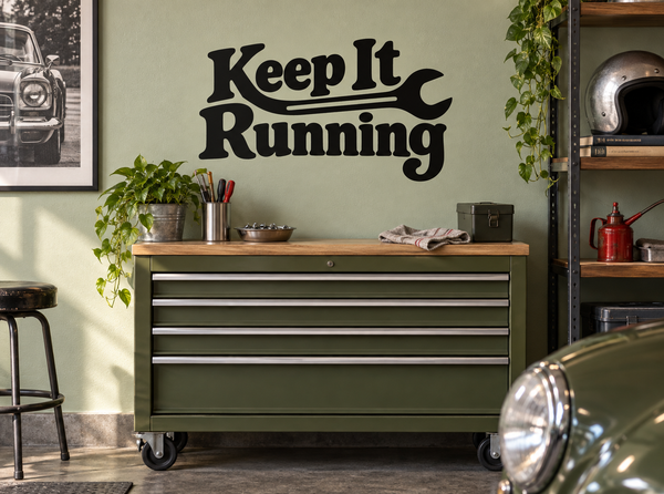 Keep It Running wall decal in black script text
