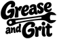 Grease and Grit wall decal logo in bold black script on white background