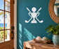 Golf victory cup vinyl decal with trophy and crossed golf clubs