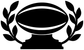 Football laurel award vinyl decal: black trophy and football inside laurel wreath