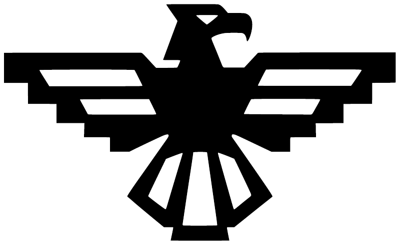 Black stepped-wing eagle vinyl decal silhouette, centered