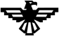 Black stepped-wing eagle vinyl decal silhouette, centered