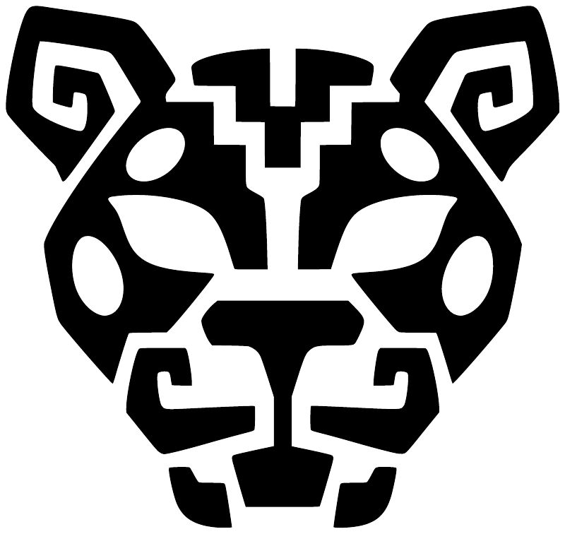 Jaguar crest vinyl decal, black-and-white jaguar head graphic