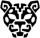 Jaguar crest vinyl decal, black-and-white jaguar head graphic