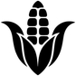 Black stylized maize stalk and leaves vinyl decal, bold centered design
