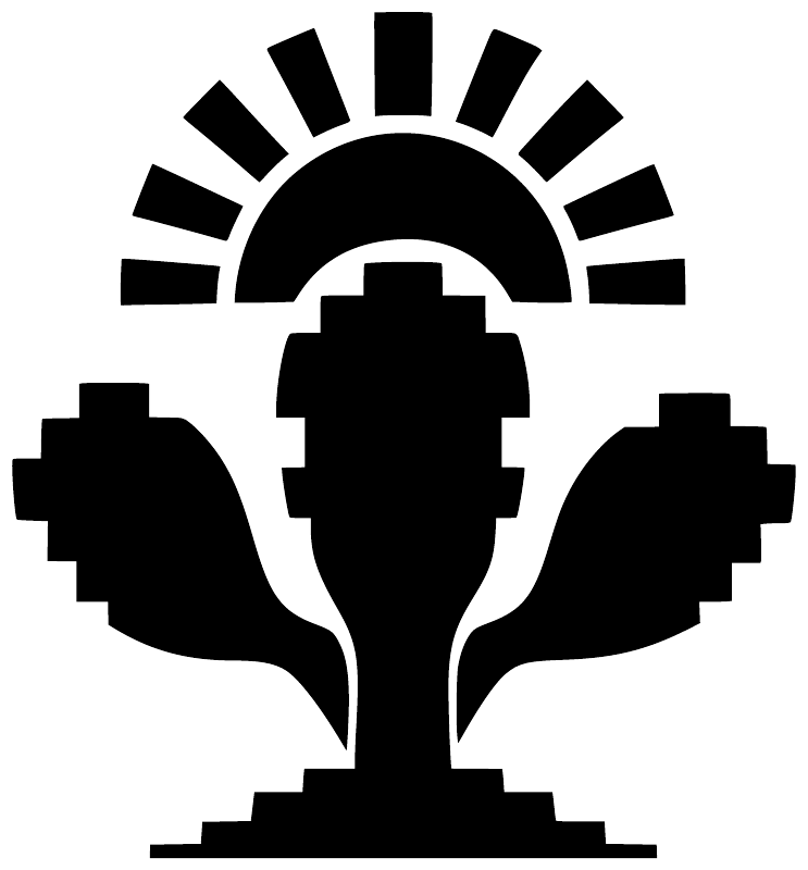 Black nopal sun vinyl decal with AztecCX006 central figure and sun rays