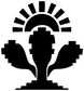 Black nopal sun vinyl decal with AztecCX006 central figure and sun rays