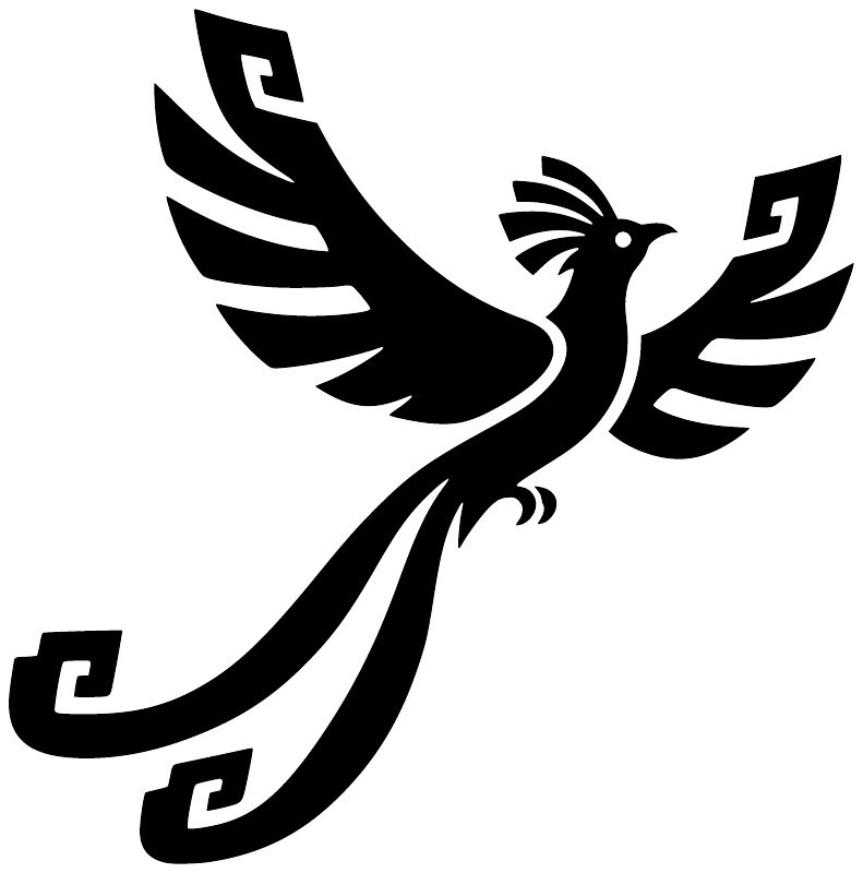 Black longtail bird flight vinyl decal, stylized wings spread