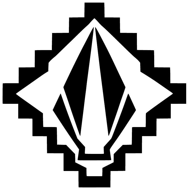 Obsidian Point aztec-style vinyl decal emblem, white center with black outline