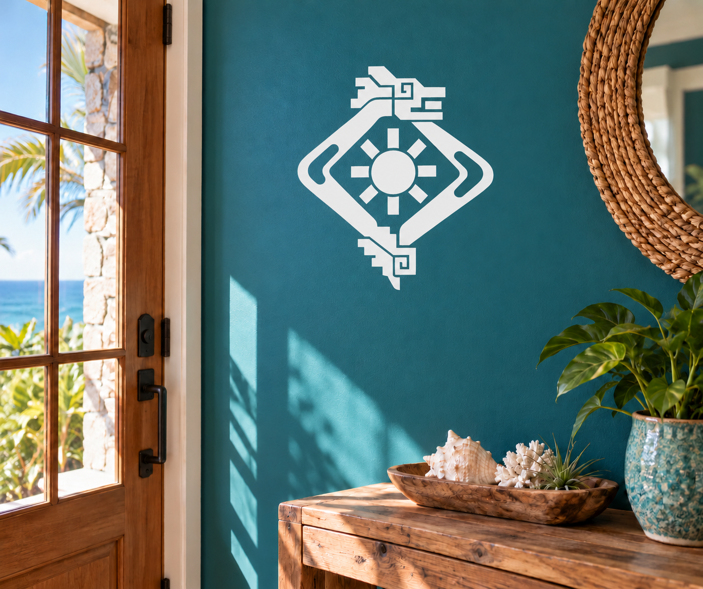 White geometric diamond vinyl decal for home decor