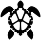 Turtle shell vinyl decal icon in bold black and white