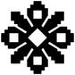 Mosaic flower vinyl decal, black and white geometric rosette pattern