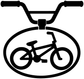 White BMX bike icon vinyl decal graphic