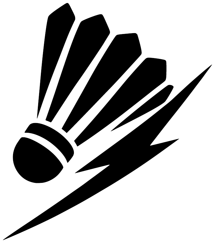 Shuttlecock lightning vinyl decal, black and white graphic with motion streaks