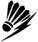 Shuttlecock lightning vinyl decal, black and white graphic with motion streaks