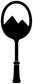 Window vinyl decal icon: black racket with mountain scene in a circle