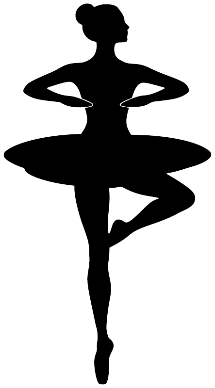 Ballet dancer turn silhouette vinyl decal, black dancer figure