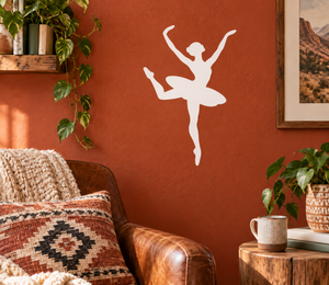 Ballet lifted attitude vinyl decal silhouette in white