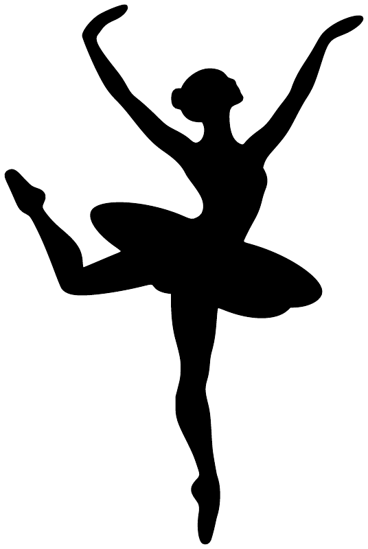 Ballet lifted attitude vinyl decal silhouette in black