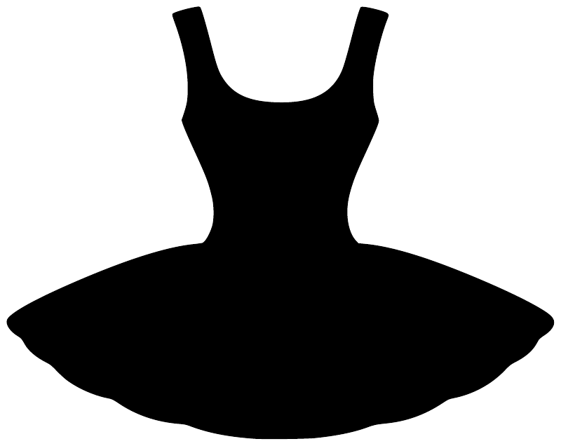 Ballet tutu emblem vinyl decal, black ballerina dress silhouette