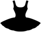 Ballet tutu emblem vinyl decal, black ballerina dress silhouette