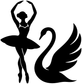Ballet swan emblem vinyl decal: black swan and ballerina silhouette