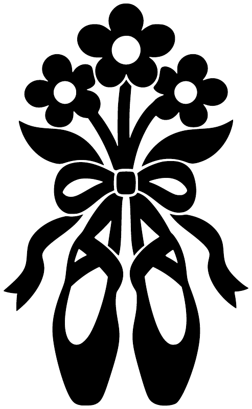 Black wildflower crown vinyl decal with bow accents and five-petal center flower