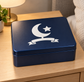 Crescent moon, star, and ribbon vinyl wall decal