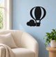 Cloud Nine Explorer hot air balloon vinyl decal with black balloon and cloud