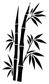 Close-up white bamboo sprig vinyl decal with upright bamboo stalk and leaf sprigs