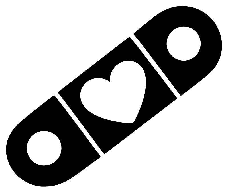 BandageCX003 — Heart Patch ; preview rendered from the saved vector PDF