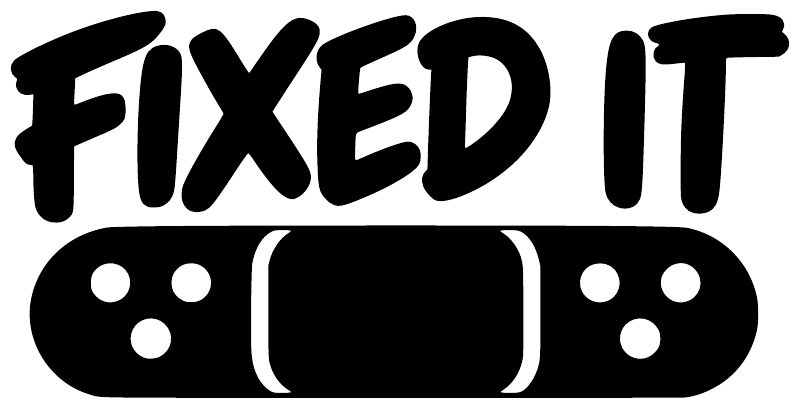 Fixed It vinyl decal close-up: black bandage with white dots and text