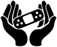 Black bandaged hands vinyl decal with bandage tape graphic