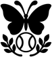 Black butterfly crest vinyl decal with laurel and ring design