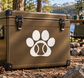 Baseball paw crest vinyl decal with white paw print icon