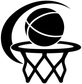 White basketball hoop and basketball moon vinyl decal, close-up