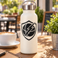 White water bottle with black shield basketball lightning vinyl decal