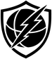 Black and white basketball shield vinyl decal with lightning bolt