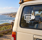 Vinyl basketball backboard emblem decal with hoop and basketball in white on transparent backing