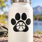 Black paw print vinyl decal with basketball center icon