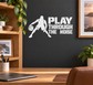 Basketball vinyl decal: player silhouette with 'PLAY THROUGH THE NOISE' text