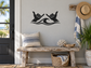 Beach-themed vinyl decal with two black hands raised above wave lines