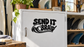 Send It Bra vinyl decal with bold black "SEND IT" lettering and bra icon