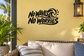Black 'No Waves No Worries' vinyl decal with stylized wave design