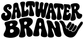Black "Saltwater Brain" vinyl decal lettering with brainwave icon, bold style