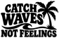 Catch Waves Not Feelings vinyl decal with palm tree silhouette