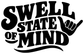 Swell State of Mind vinyl decal, bold black text and waving hand graphic
