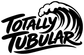 Totally Tubular vinyl decal logo with black lettering on white